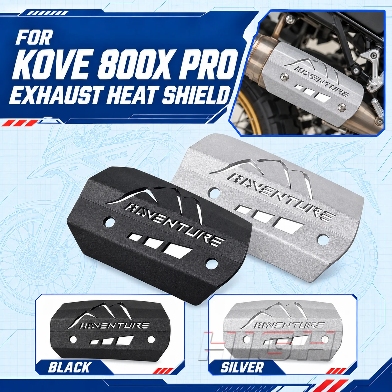 Modified Protection Guard Exhaust Heat Shield Cover Fit For KOVE 800X PRO PRO 800X
