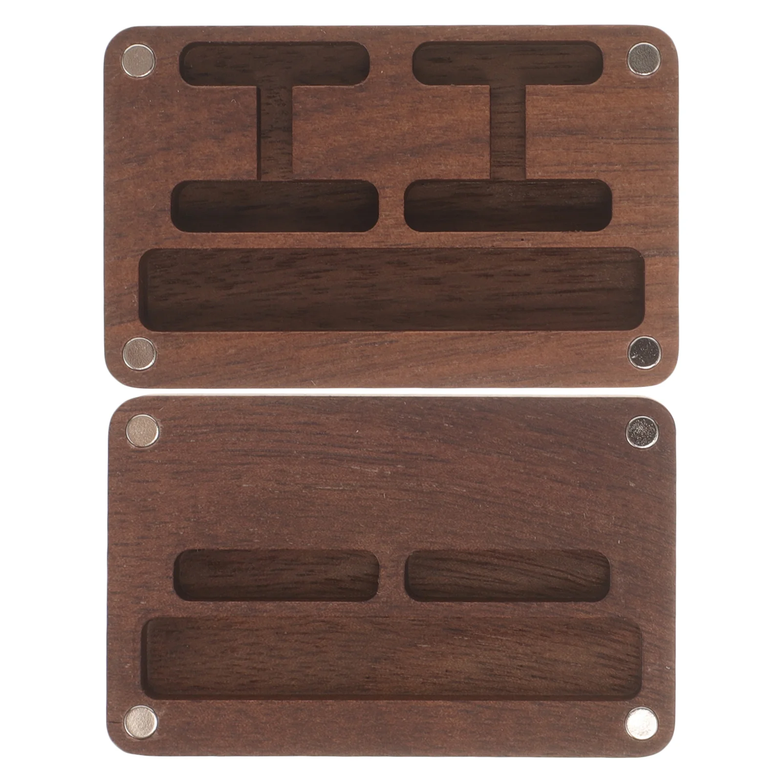 Walnut Cufflink Box Jewelry Gift Boxes For Tie Clips Cufflinks Organizer Small Case Wood Portable