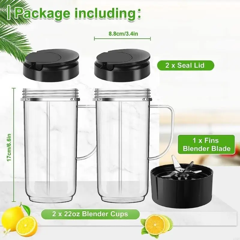 19 QE 22oz أكواب البلاستيك خلاط قطع الخلاط قطع الكؤوس Blade Juicer للسحر B1001/MB1001B/MBR-0301/MBR-1101
