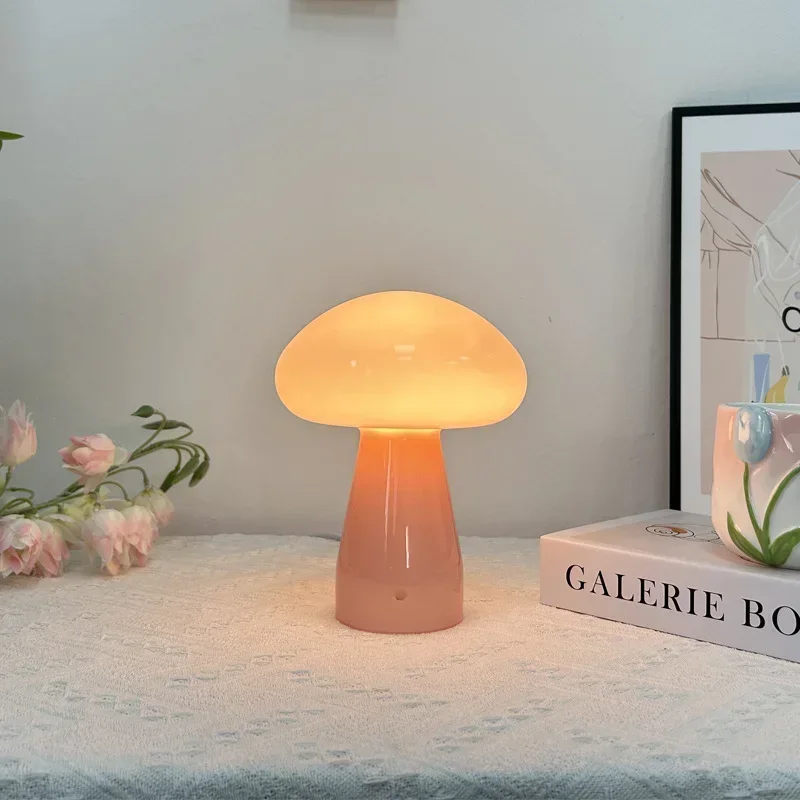 Mushroom Lamp Table Romantic Night Lights Bedroom Bedside Atmosphere Decorative Lamp Dimmable