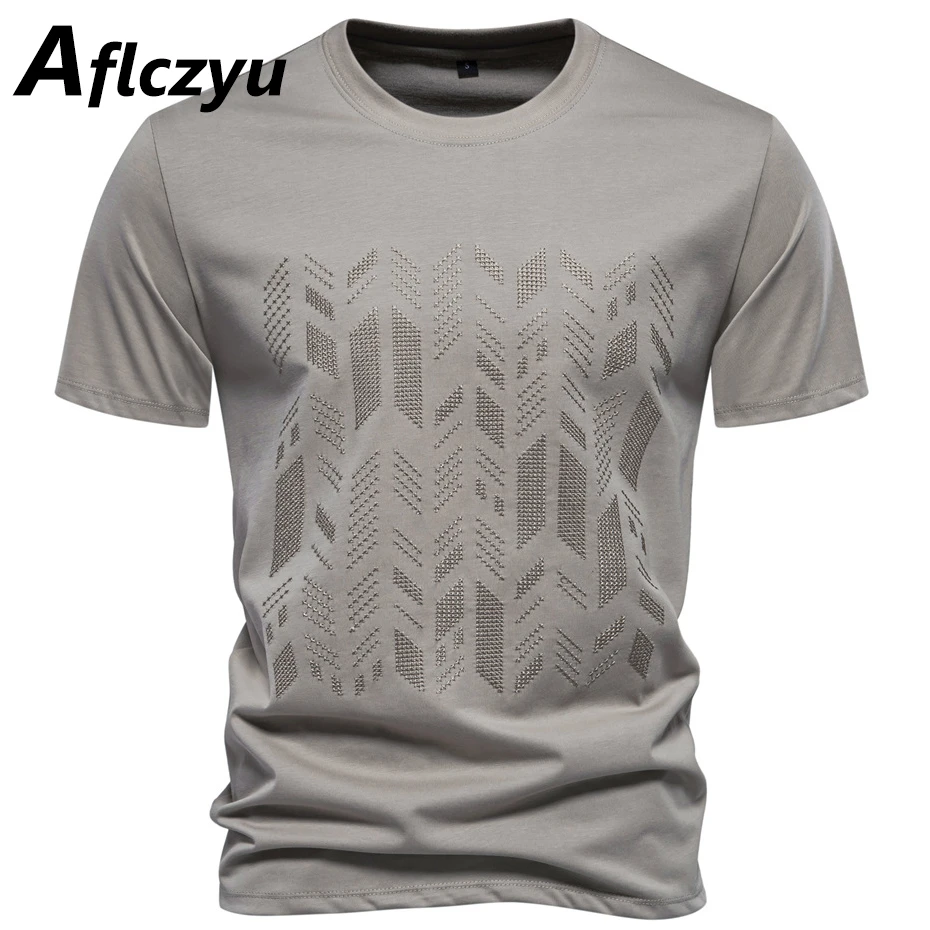 

2024 Summer T-shirt Men Embroidery Tshirt Summer Short Sleeve Tops Tees Male O-neck Shirt