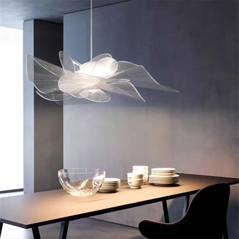 Floral Pendant Light creative led acrylic flowers light Postmodern Italian Designer art Decor Living room Dining table lighting