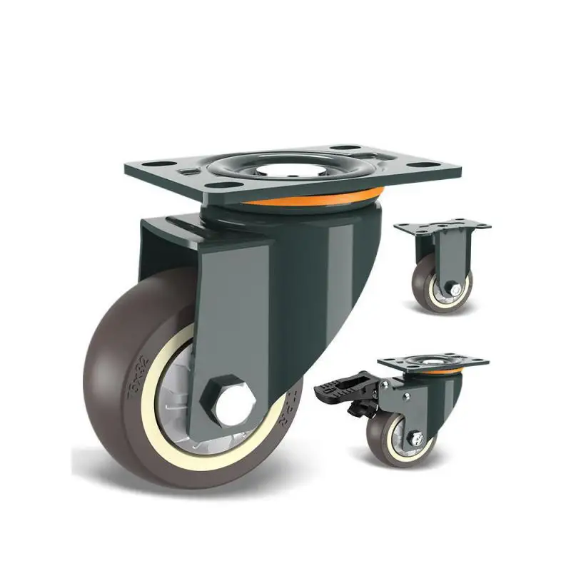 

4 Inch Heavy Duty Swivel Caster Wheels Rubber Silent For Push Carts Hand Trucks Flatbed Trolleys And Industrial Applications