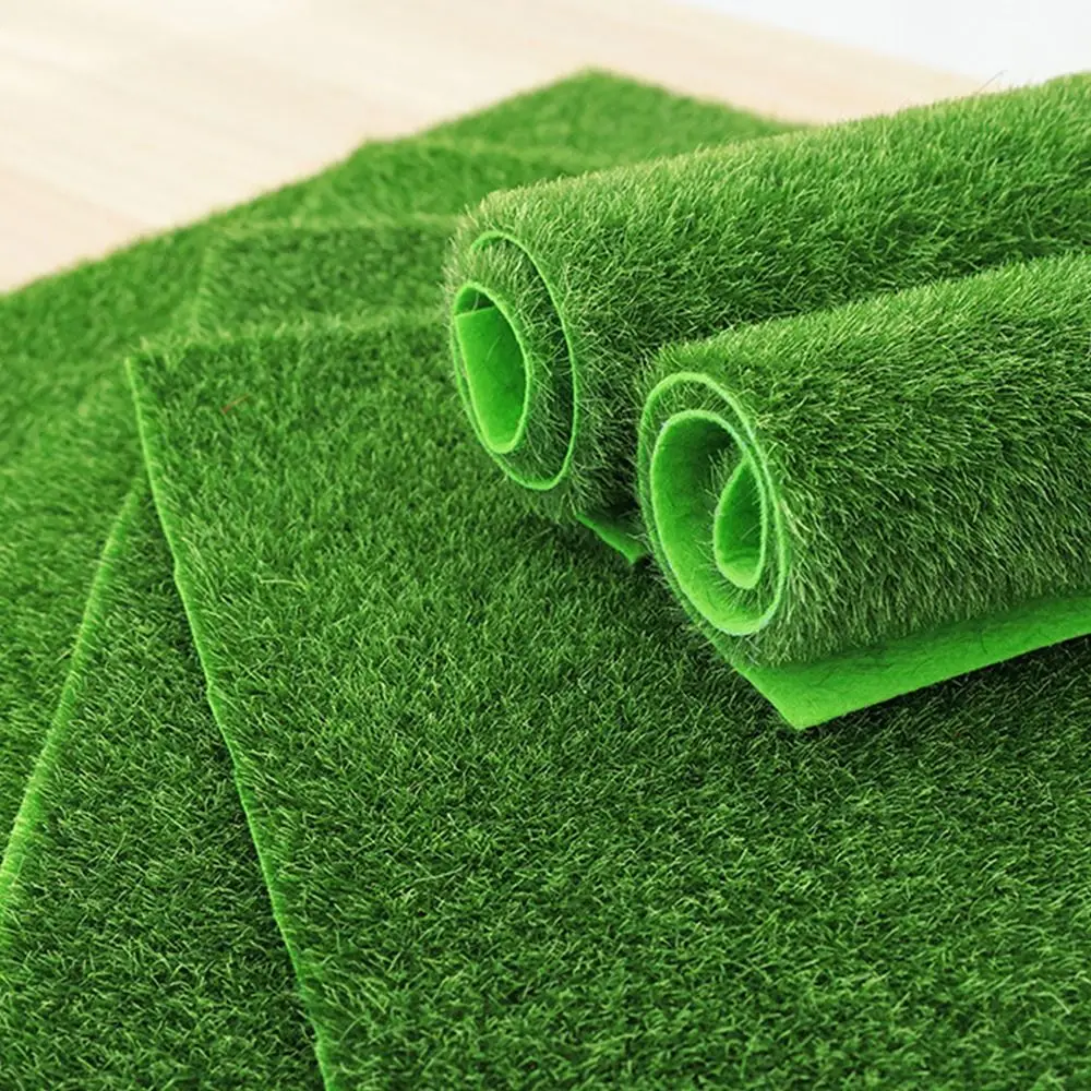 DIY Durable Green Grass Mat Green Turf DIY Micro Landscape Fake Sod Artificial Lawns Carpets