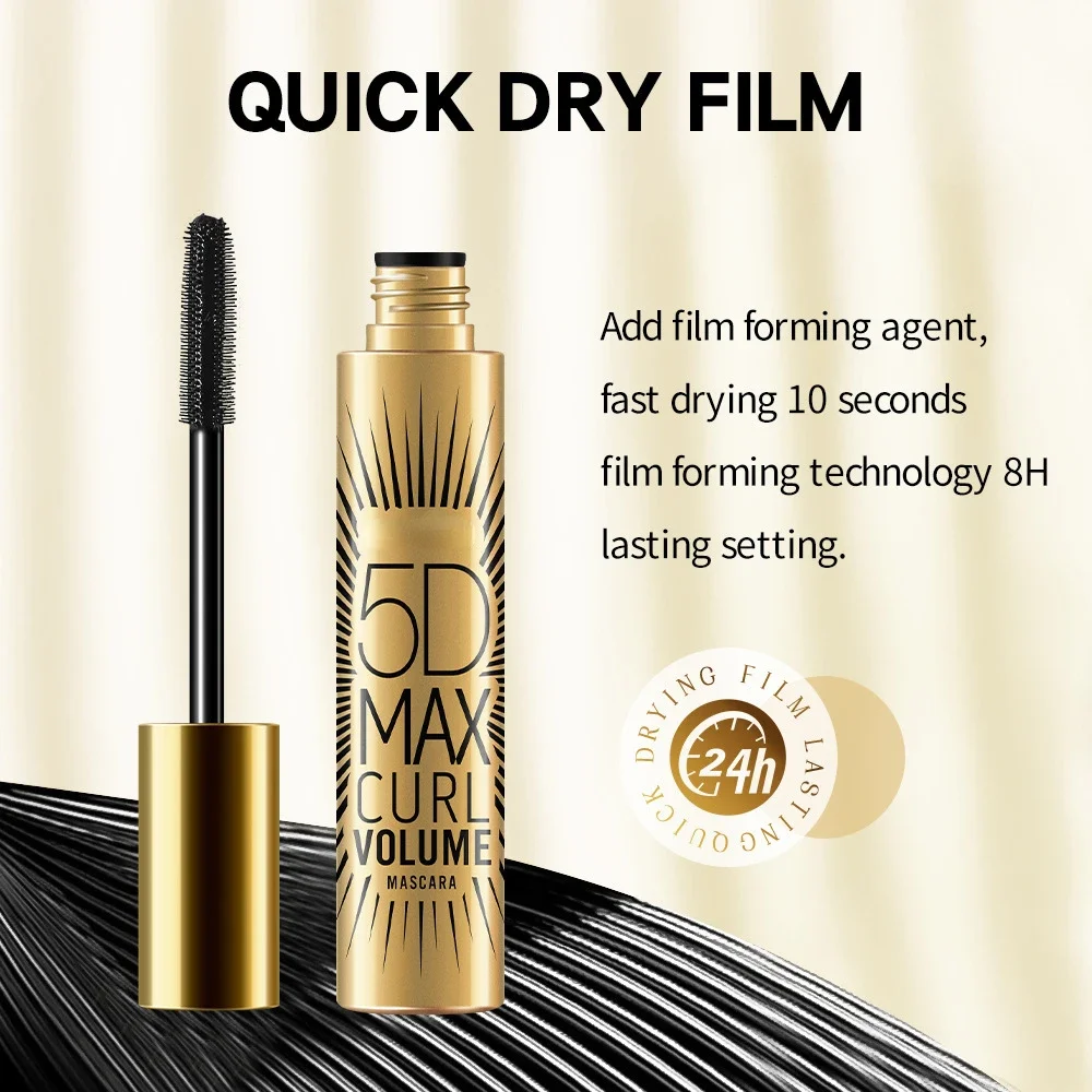 Black Fiber Lash Volume Mascara Lightweight Waterproof 5d Max Mascara Cream Non-smudge Eyelash Extension Make-up Tools Cosmetics