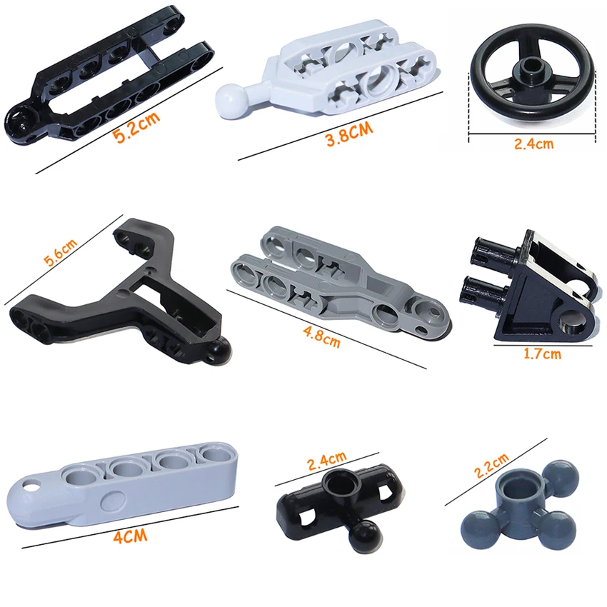 Technical Steering Arm MOC Building Blocks 32195 6572 2819 57515 6571 4423 15459 32069 15460 DIY Car Accessories Bricks Toys