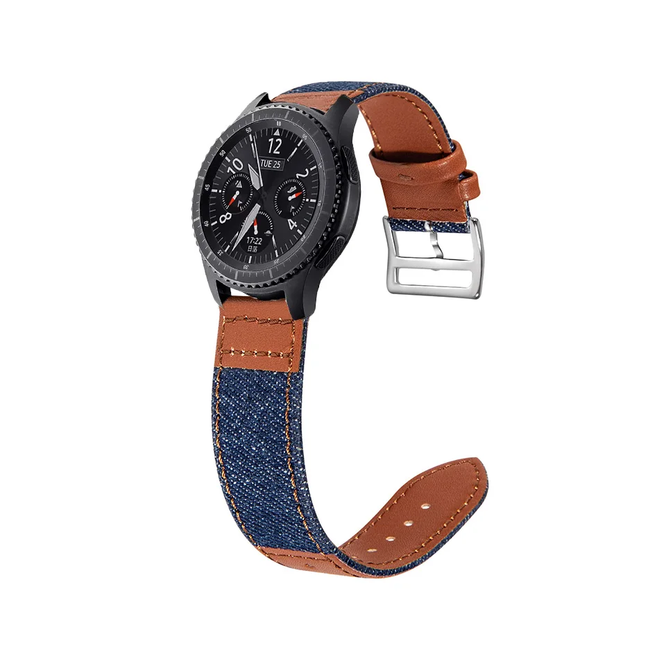 Nylon Leather Watchband For Garmin Vivoactive 4 Sport Wrist Band Strap for Garmin Venu 2 22mm Watch Band Bracelet