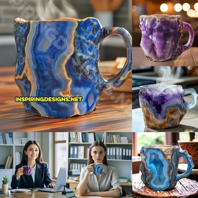 

M Crystal Coffee Cup Imitation Mineral Crystal Coffee Cup Resin Craftsmanship Home Decoration Christmas Office Unisex Coffee Cup