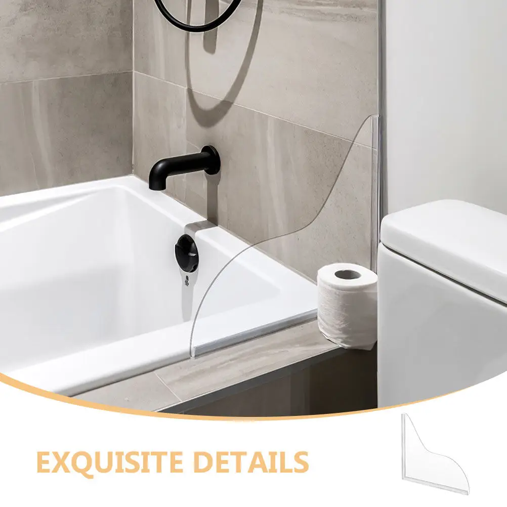 2Pcs Shower Splash Guard Acrylic Water Barrier for Bathtub Sink Clear Waterproof Panel Prevent Water Overflow Bathroom Splash view 6