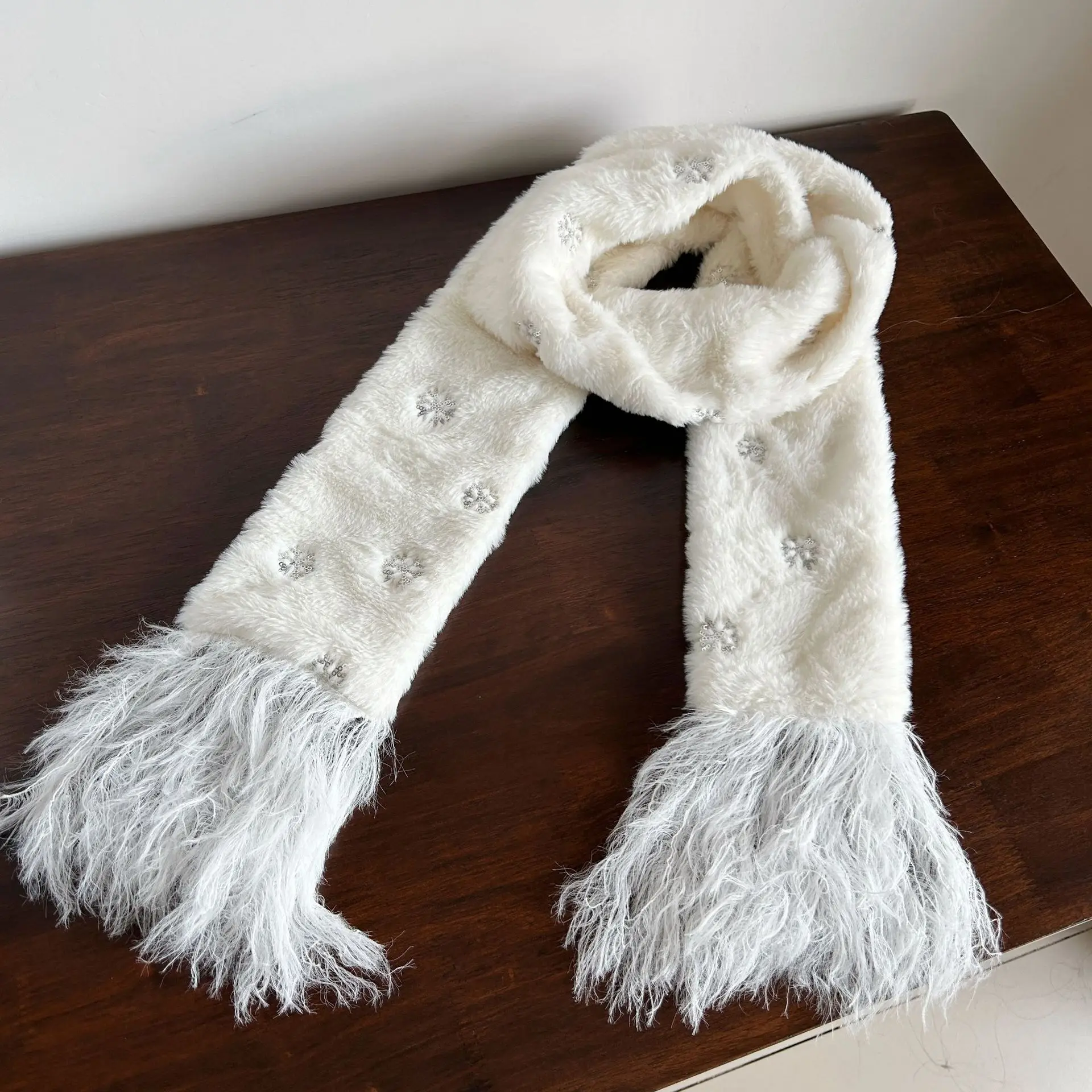 Inverno senhoras coreano alta moda nicho cachecol bonito ins estilo imitação de cabelo de coelho cachecol peludo engrossado borla cachecol