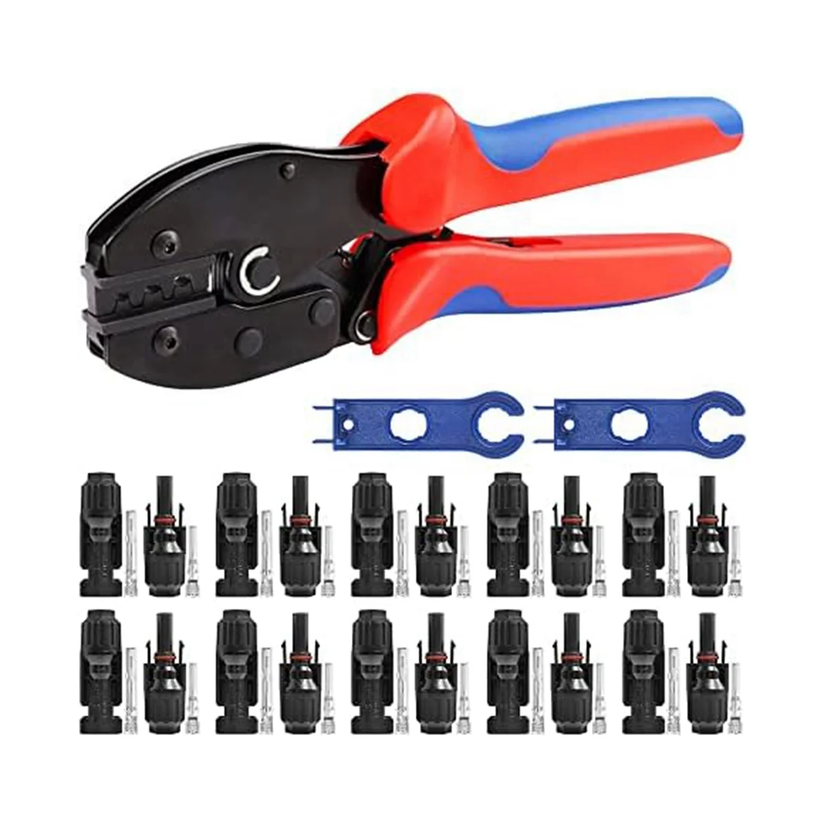 

Solar Crimping Tool Kit for 2.5-6.0Mm²/AWG26-10 Solar Panel PV Cable with 10PCS Male Female Solar Panel Cable Connectors