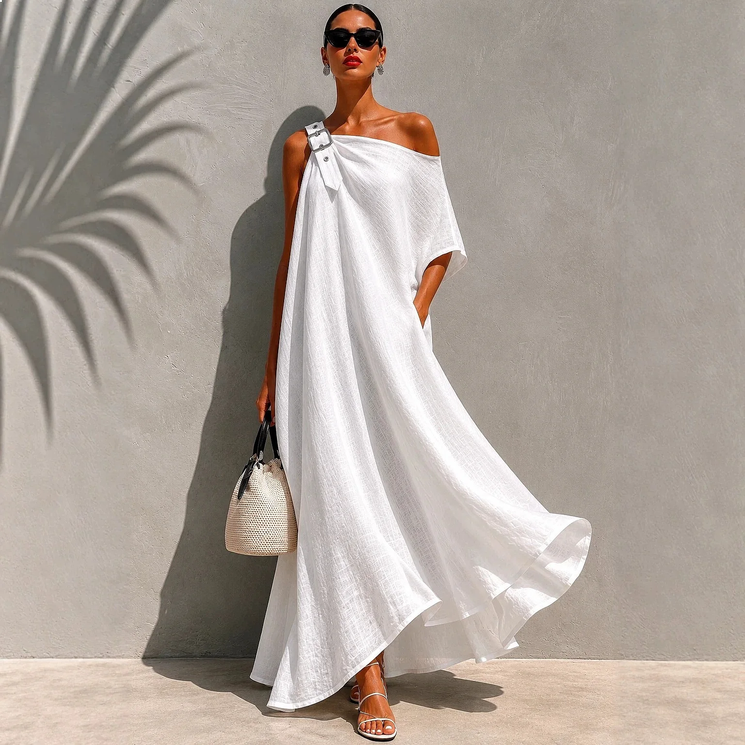 One Shoulder Strap Summer Dress Long Dresses Casual Holiday Jumpsuit Playsuit Matching Set