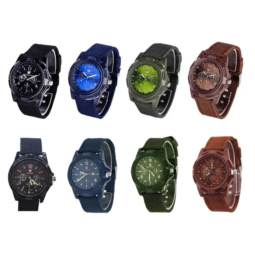 حزام نايلون مضفر Gemius Swift Watch نايلون باند منسوج بسوار كوارتز ساعة ليلية خفيفة سويسرية كوارتز رياضية ملابس غير رسمية