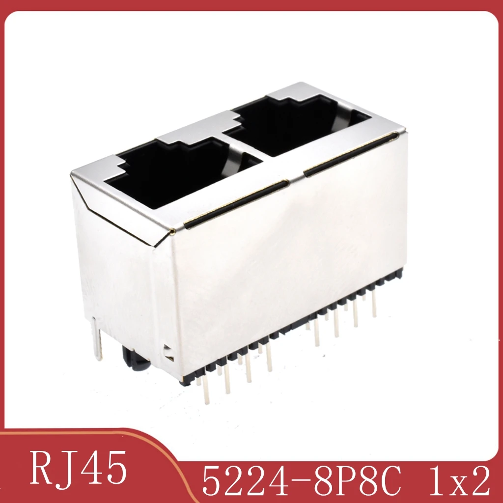 20 Stks/partij Netwerk Socket 1X2 Verticale RJ45 Socket 5224-8P8C 1X2 Afgeschermde 180 Graden