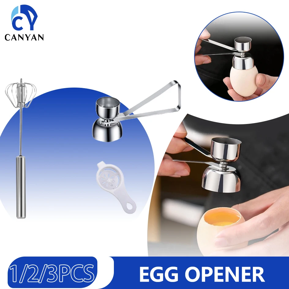 Double head two-in-one egg beater egg shell creative egg cutting stainless steel kitchen gadgets kitchen accessories