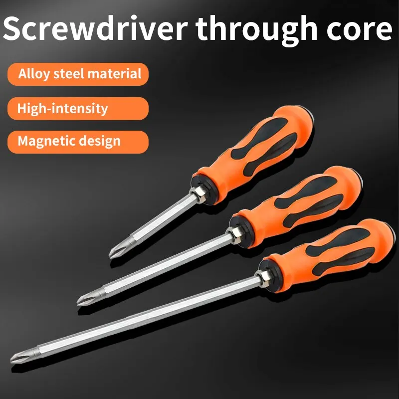 Percussive Screwdriver Chrome Vanadium Steel Multi-Purpose High Hardness Strong Magnetic Cross Slotted Shaped Household Tool