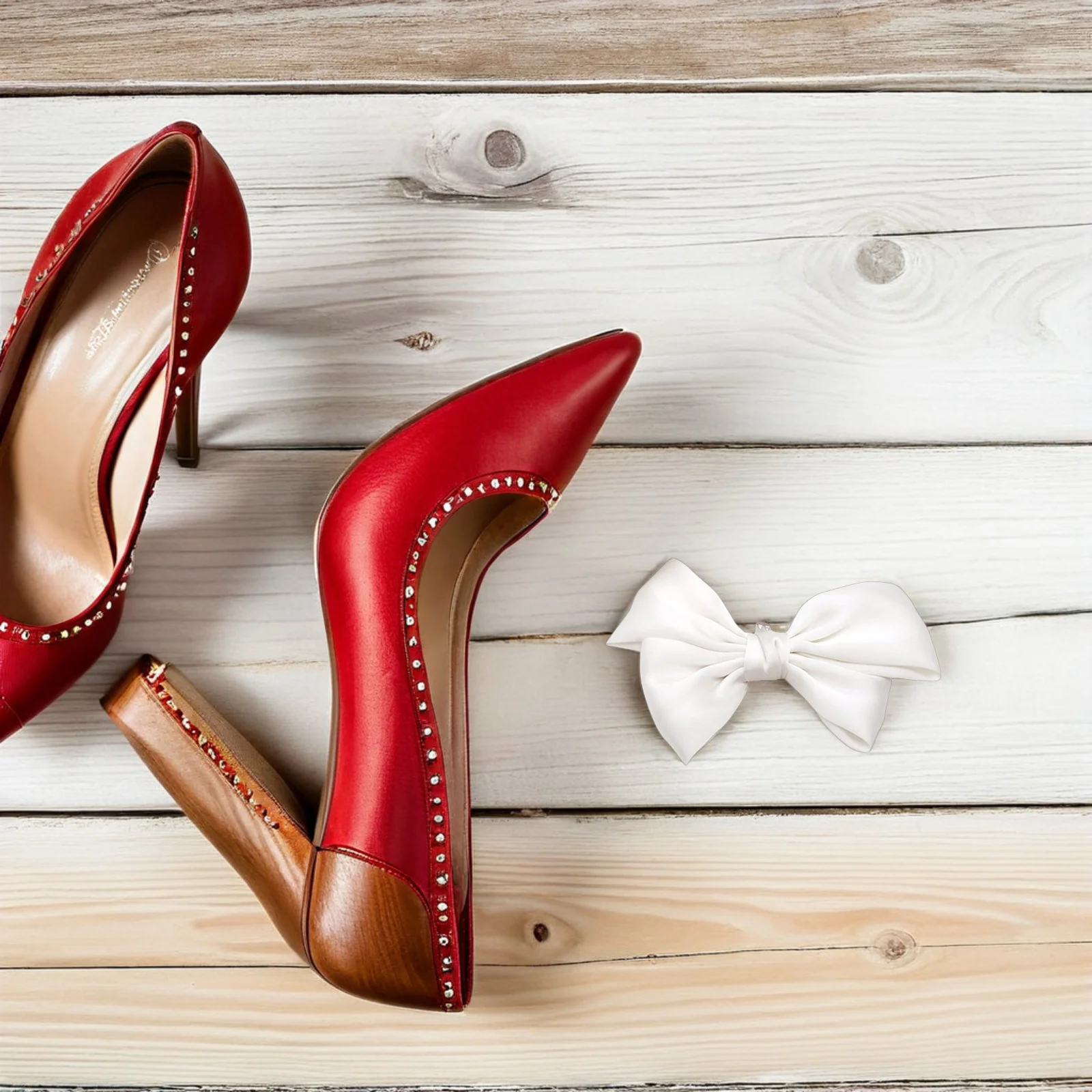 

2Pairs Bowknot Shoe Clips Detachable Sparkling Clip on Shoe Accessories for Heels Flats Elegant Bow Decoration for Women