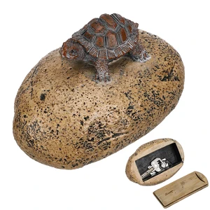 Resin Key Box Hidden Storage Realistic Rock Turtle Durable Stone Key Case Fake Rock Security Outdoor Hider Easy Access Reliable