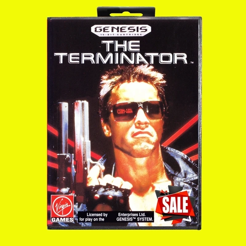 Terminator MD Game Card 16 Bit with US Box for Sega Megadrive Genesis Video Game Console Cartridge