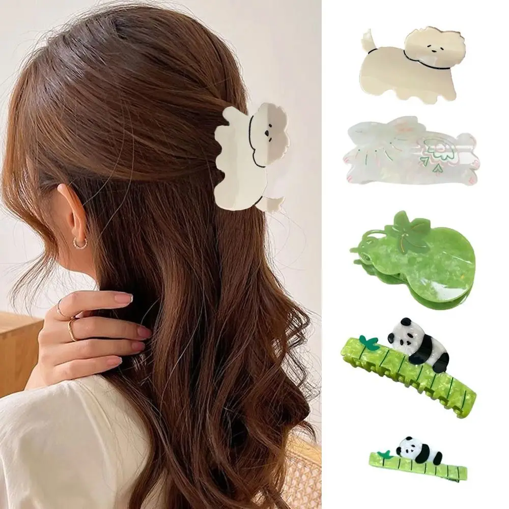 Creative Dog Acetate Animal Hair Claw Rabbit Panda Panda Shark Clip Korean Style Geometric Dog Hair Clip Party