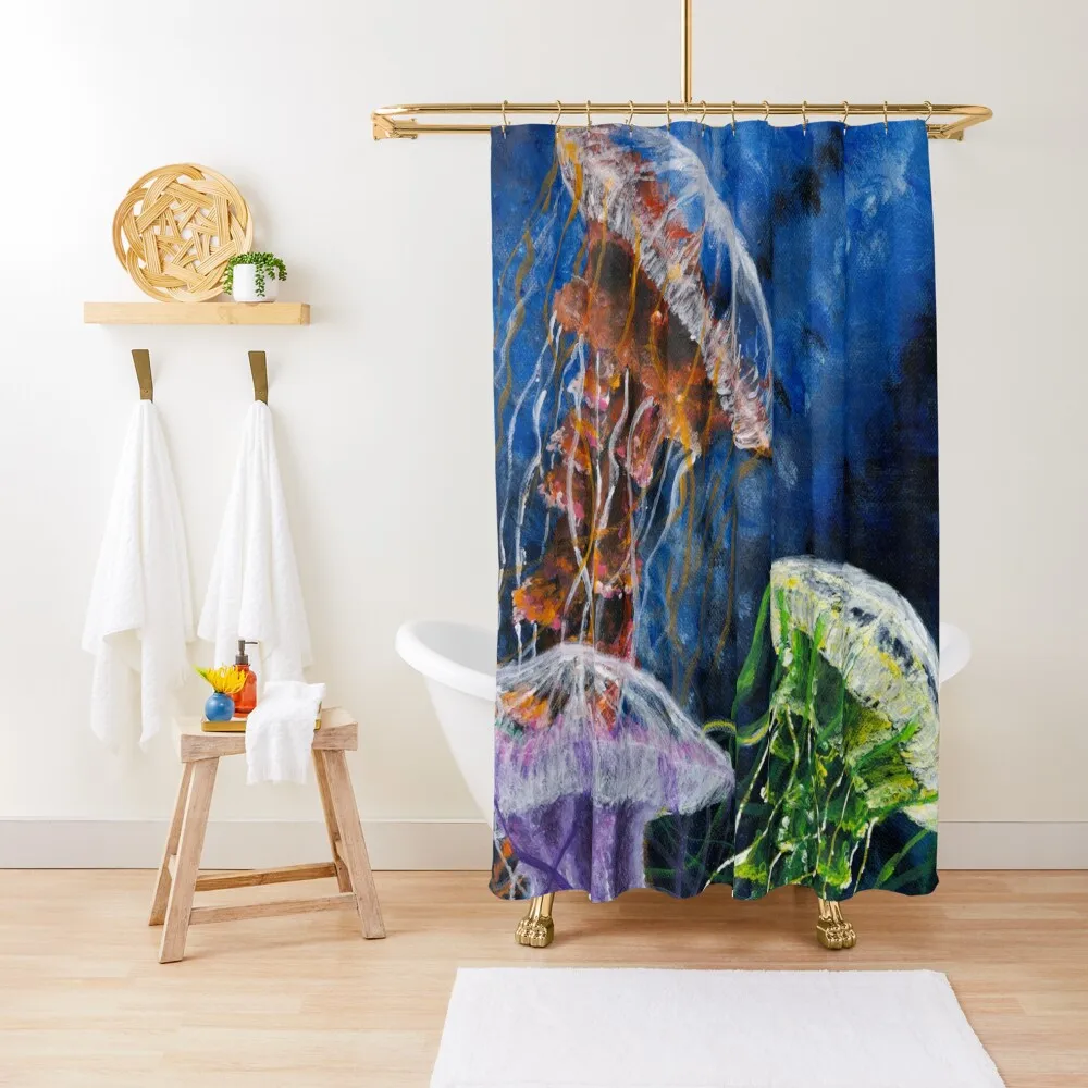 

3 Jellyfish friends Shower Curtain Bathroom Shower Set Bathroom Box Shower Bath Bathroom Curtain