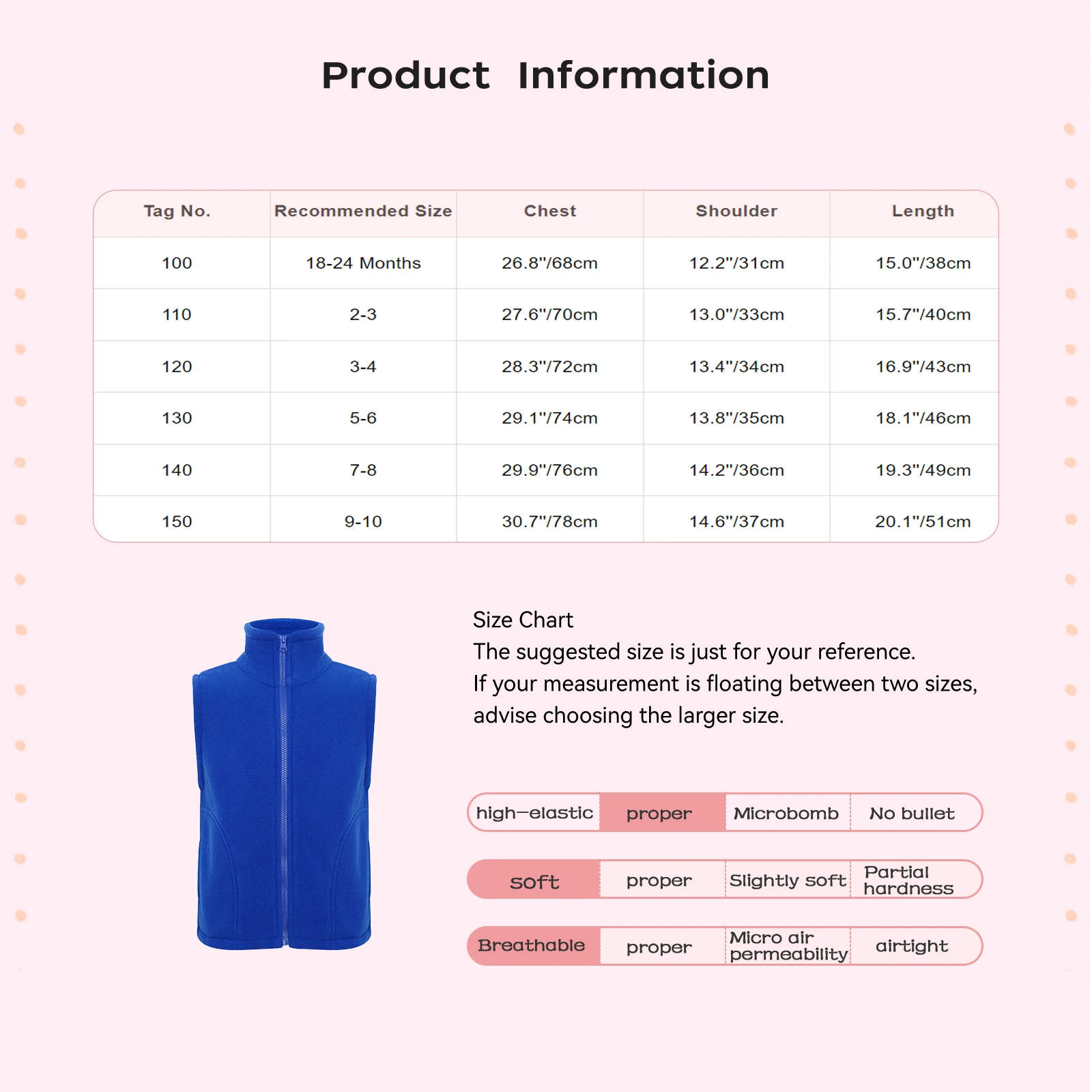Kids Girls Boys Winter Warm Fleece Vest Coat Casual Outerwear Solid Color Stand Collar Sleeveless Zip-Up Jacket with Pockets