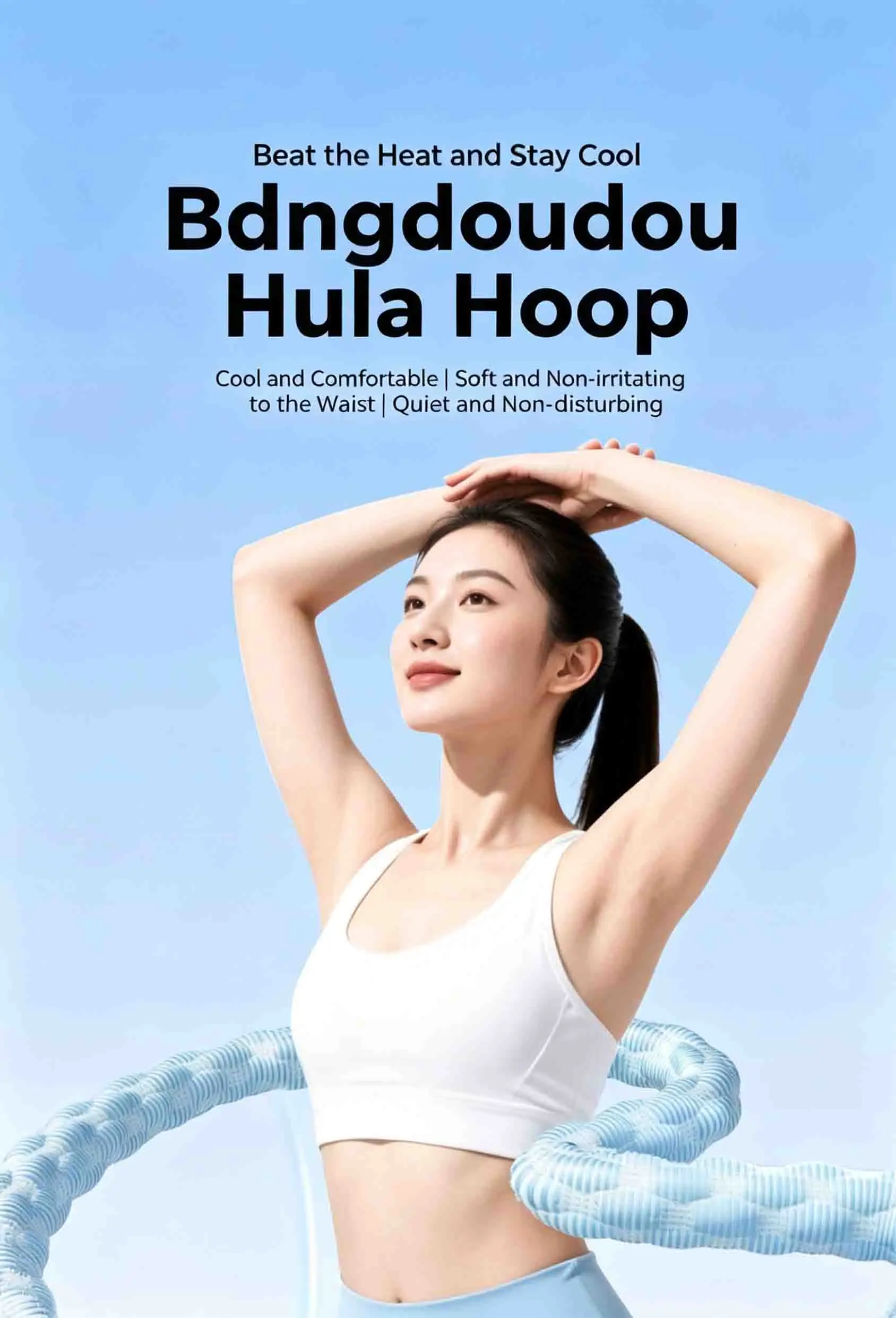 Ice Bean Kühlender Gewichteter Hula Hoop 3-5 LBS Fettverbrennung Taillenformung Geräuscharmer Fitness Hoop für Sommer-Workout – Detail 1