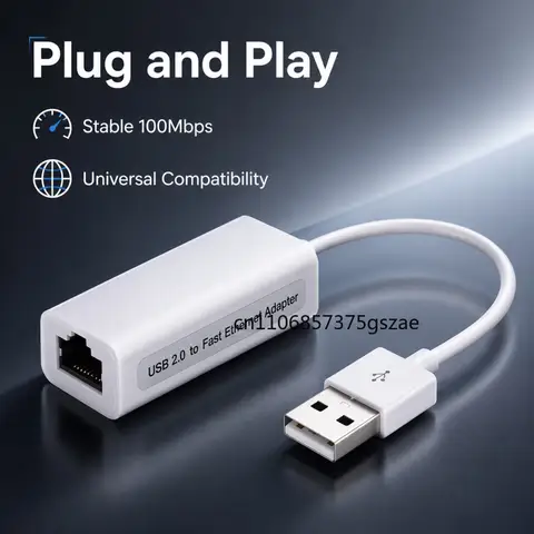 USB to RJ45 Ethernet Cable Splitter Extend Adapter Micro USB2.0 100Mbps Network Card for Tablet Laptop PC Computer Android