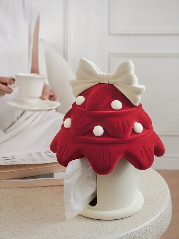 

Mori Park Floing Tissue Box Creative Cute Dstring Paper Box Resin Decorative Items for Living Room Tea Table Bedroom