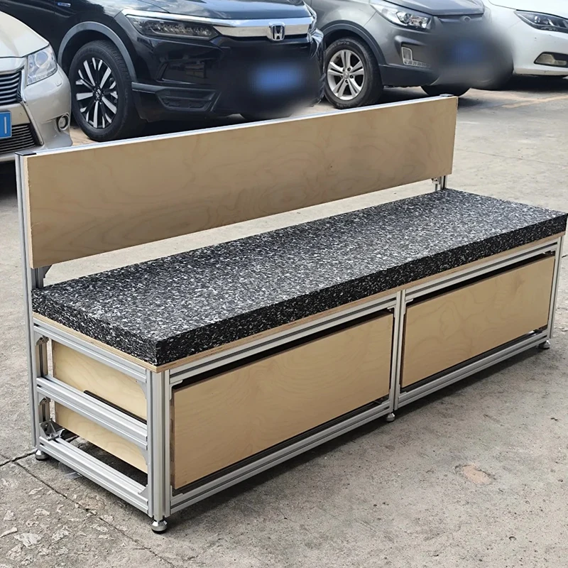 

birch ocean board backrest bench aluminum profile industrial wind commercial milk tea shop locker card seat sofa