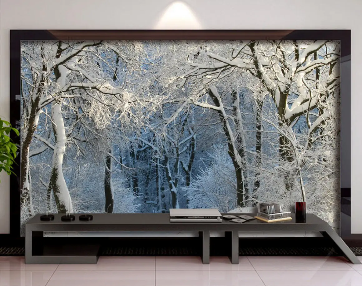 

Customized wallpaper mural Nordic abstract forest snow scenery animals elk TV background wall decoration wallpaper papel tapiz