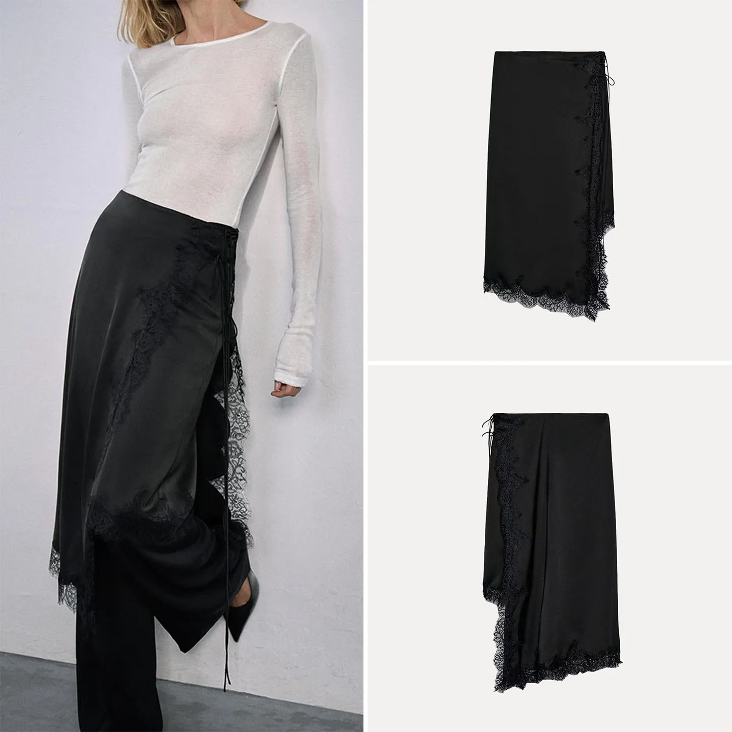 

Z 2025 New Faionable Lace f Skirt Ele Personali Versatile mid Waist A-Line Skirt for Women Daily Wear