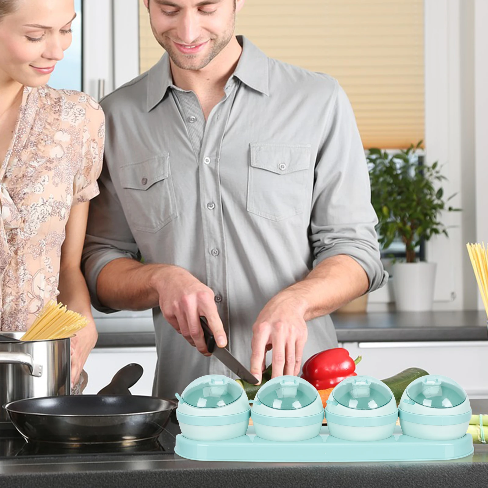 

Plastic Spice Seasoning Condiment Storage Clear Lid Salt Pepper Sugar Seasoning Jar Container Home Kitchen ganizer