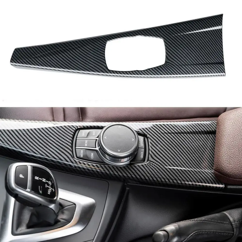 Carbon Fiber Multimedia Panel Cover Dust-proof Anti-scratch Gear Shift Panel Sticker for For BMW 3 4 Series 3GT 320i 2013-2019