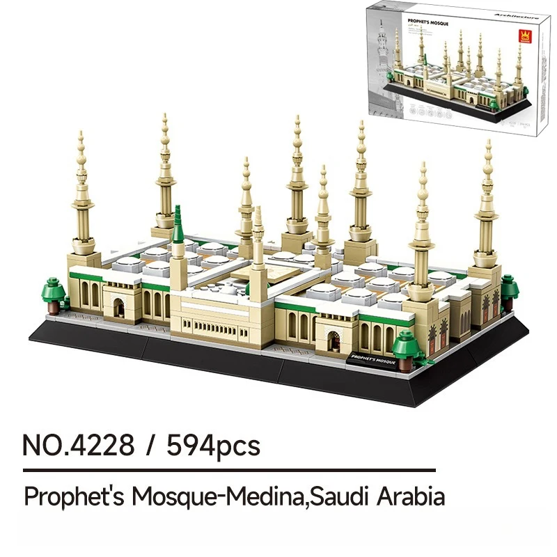 2291PCS Creativo Grande Moschea della Meca Building Blocks Architettura Mattoni da costruzione Giocattolo regalo per bambini adulti