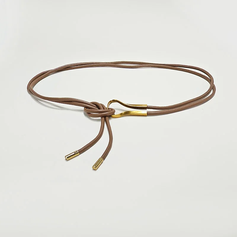 Mode Leder Dünne Gürtel Frauen Kleid Mantel Hemd Dekor Seil Gürtel Weibliche Einfarbig Lanyard Für Taille Einfache Lange Gürtel Schnur – Detail 14