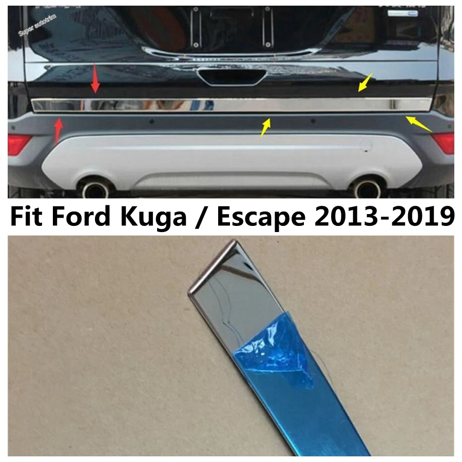 

Car Rear Trunk Tail Gate Door Bottom Strip Decoration Cover Trim For Ford Kuga / Escape 2013 - 2019 Stainless Steel Accessories