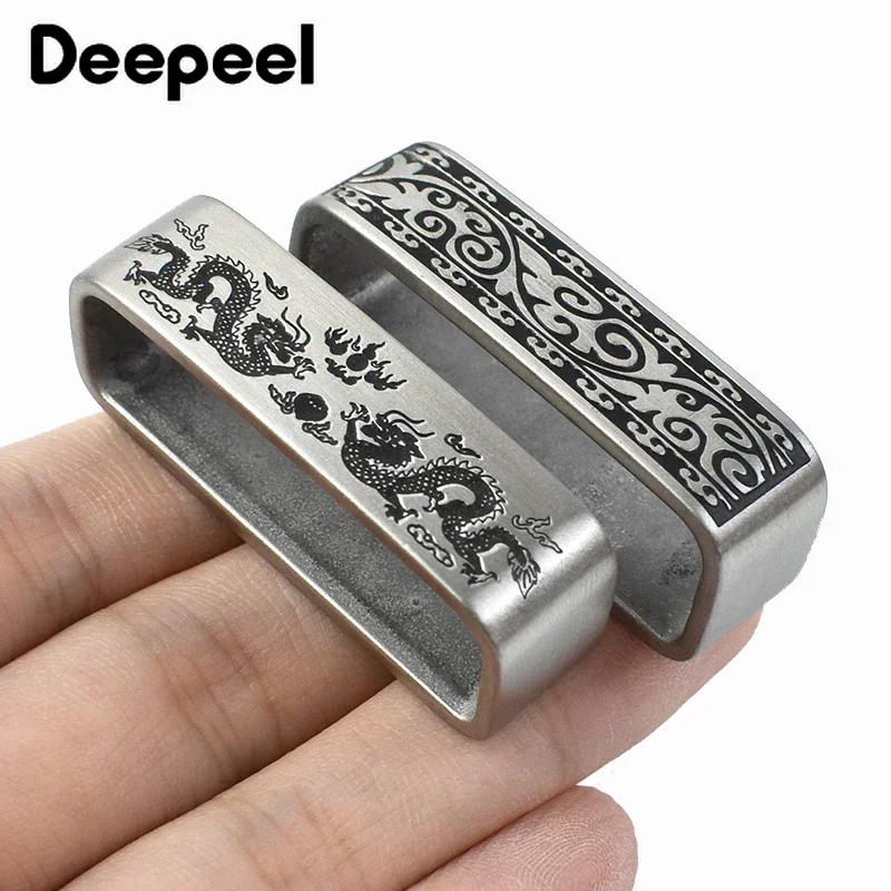 Deepeel 40mm Belt Loop Brushed Metal Solid Stainless Steel Strap 3.7-3.9cm Belts DIY Leather Craft Hardware Jeans Accessories