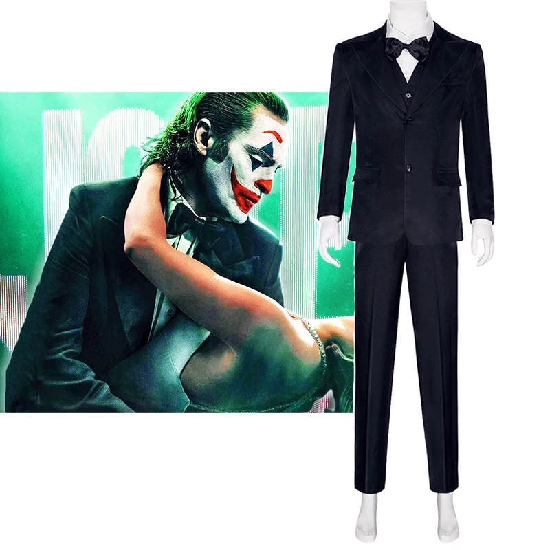 Adulto Arthur vestito bianco Costume di Halloween film Joker 2024 uomini Cosplay In nero