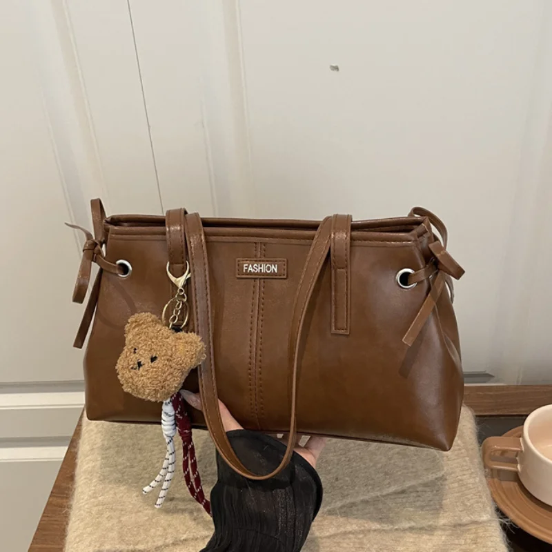 

Женская брендовая модная сумка через плечо, дизайнерская элегантная повседневная сумка на молнии и шнурке, большая вместительная сумка для подмышек