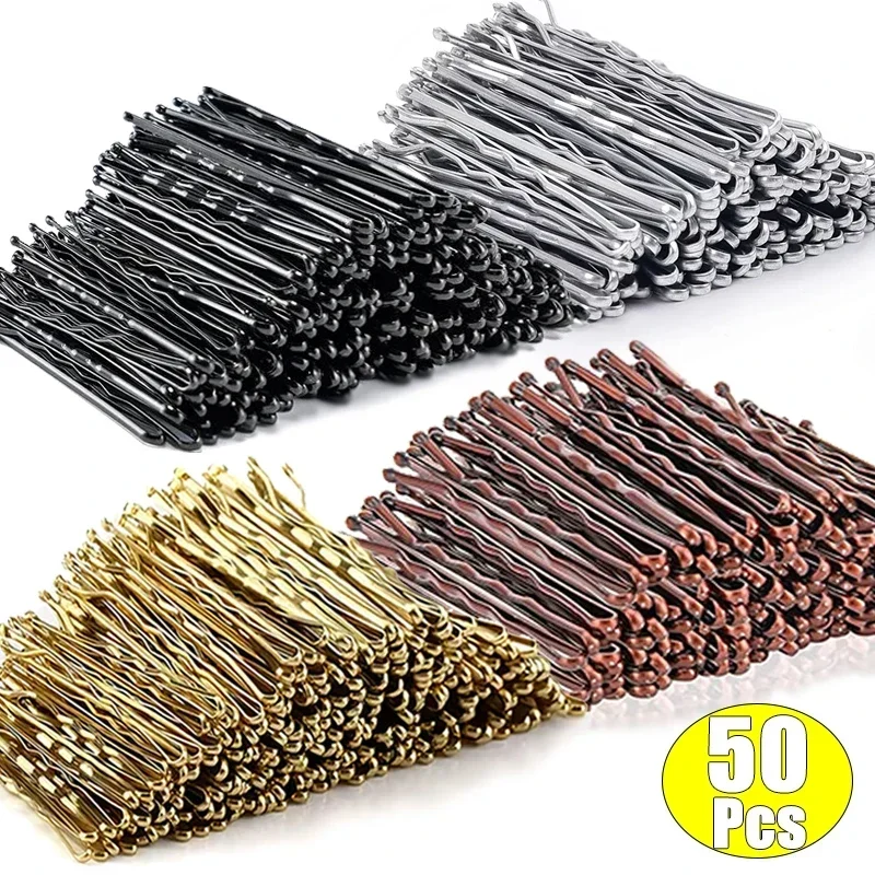 50pcs Simple Black Hair Clips For Girls Bobby Pins Invisible Wave Curly Bride Disposable Hair Pin Korean Hair Accessories