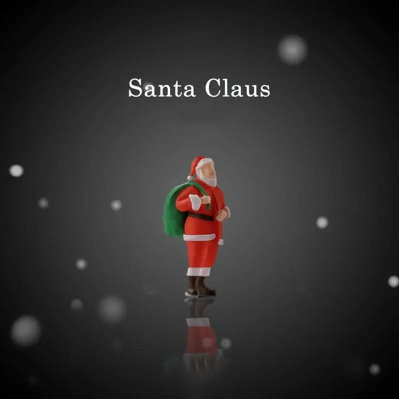 Muñeco de Papá Noel de alce de Navidad en miniatura, escala 1/64, modelo Mini DIY, paisajismo, accesorios de fotografía a pequeña escala, decoración de exhibición