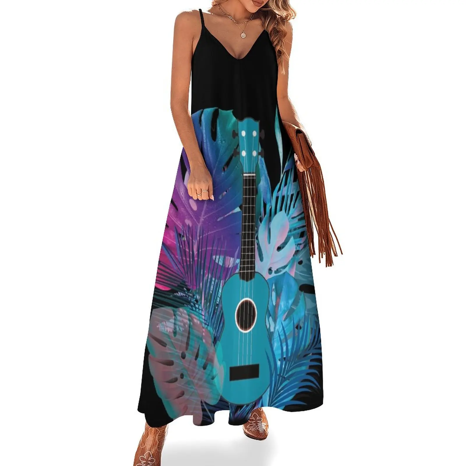 

Ukulele still life Sleeveless Dress woman dress Dance dresses Dress
