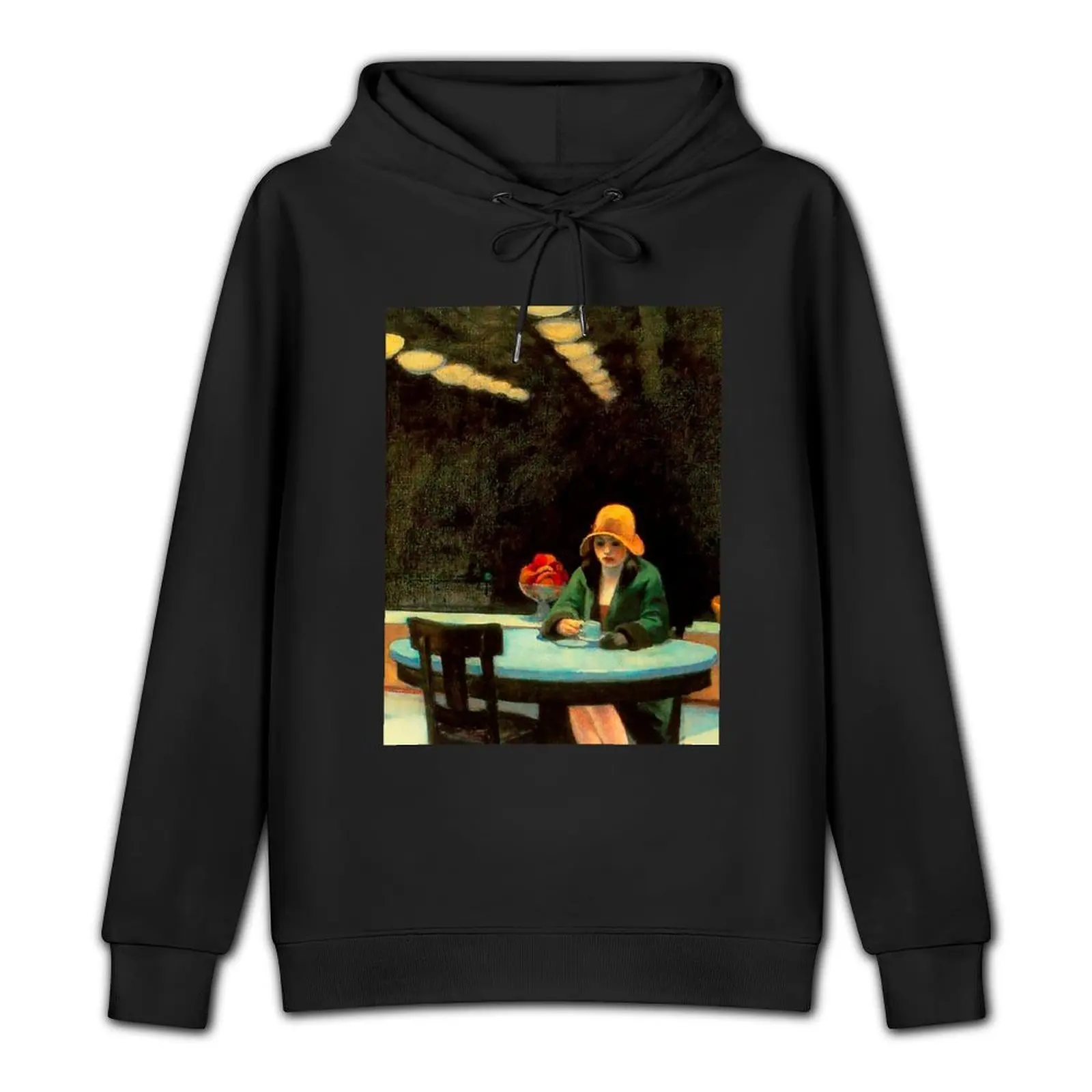 Automat by Edward Hopper Pullover Hoodie men's clothing men's clothes men's coat korean clothes hoodie men