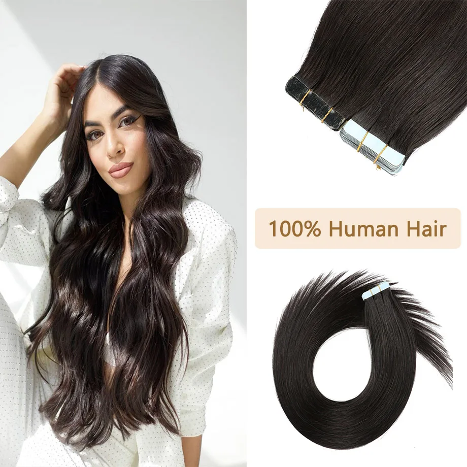 

Tape In Human Hair Extensions For Women Straight Hair Extension Seamless Tape Skin Weft Real 100% Remy Hair Extension 20pcs/pack