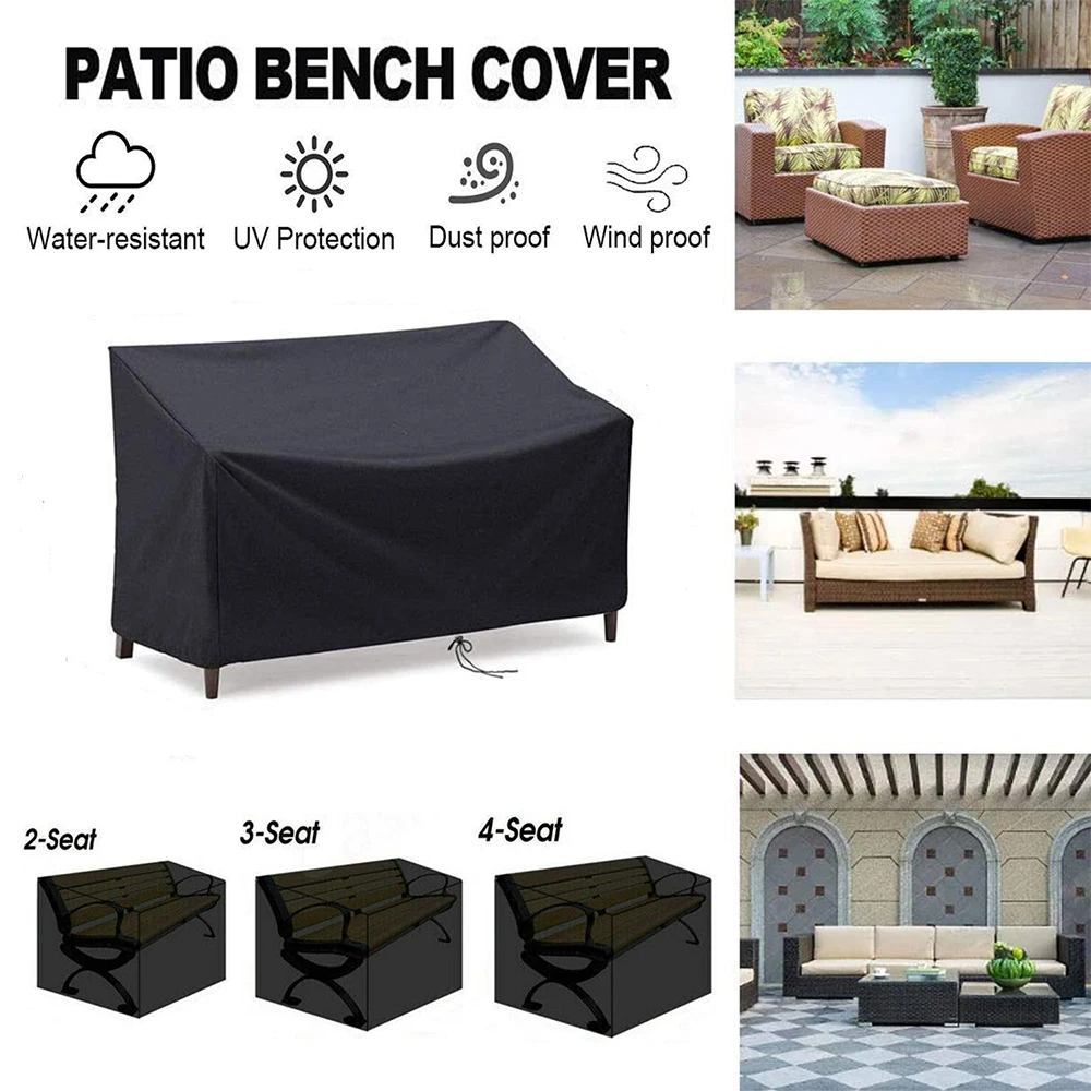 

3 Size Outdoor Bench Seat Waterproof Cover Anti-UV Dustproof Garden Patio Lawn Furniture Cover Sofa 2, 3, 4 Seat Bench Cover