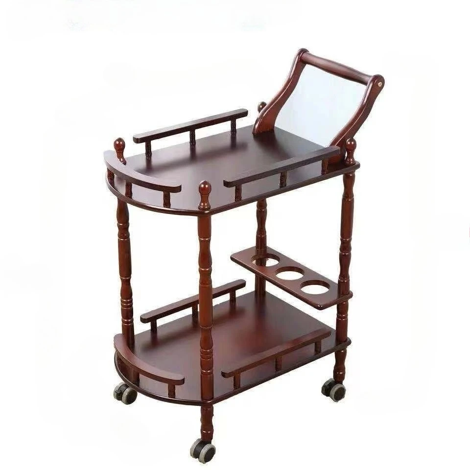 

Solid wood, hotel food delivery cart, wine and beverage trolley