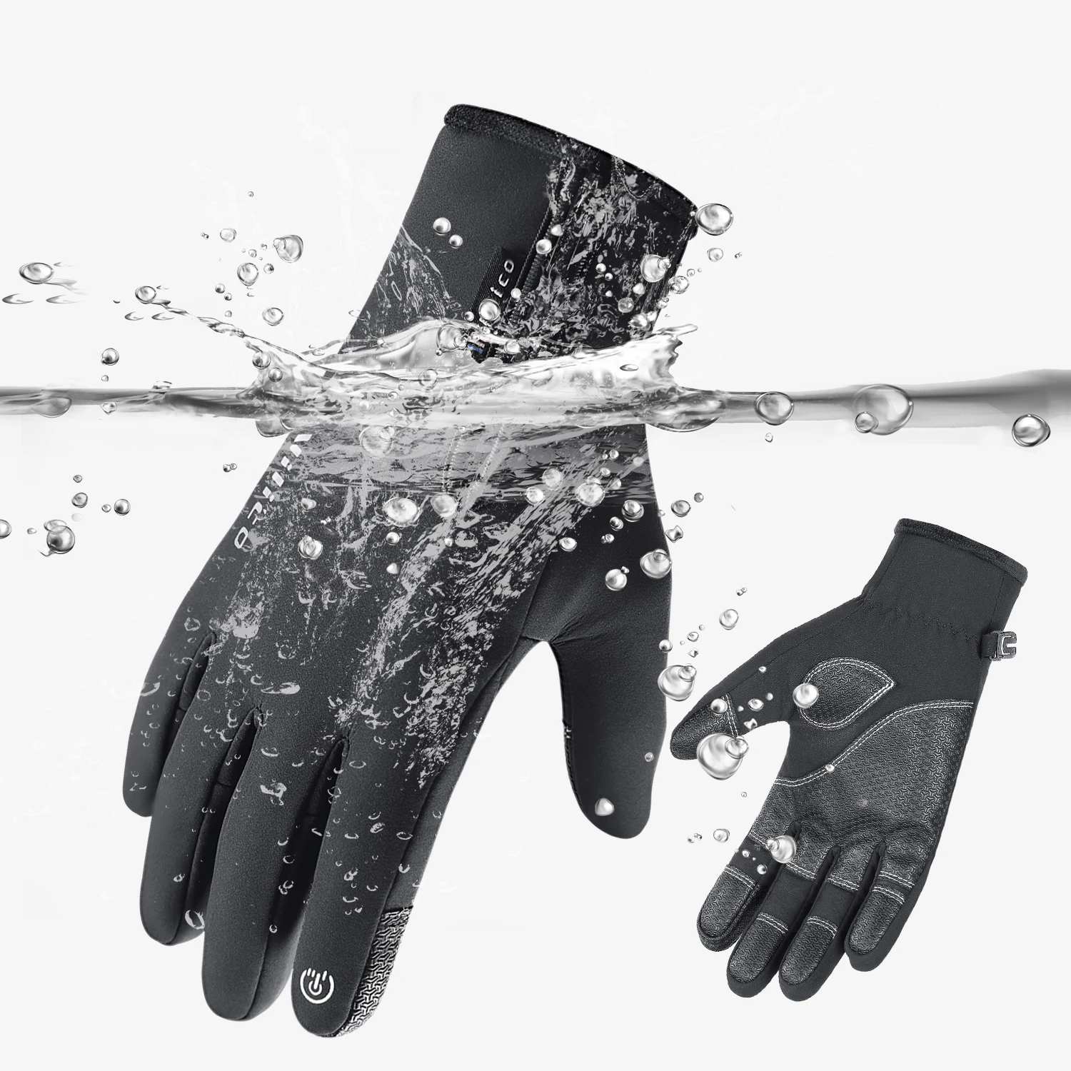 

Уличные зимние велосипедные лыжные перчатки, черные водонепроницаемые теплые противоскользящие перчатки с сенсорным экраном для альпинизма, мотоциклетные лыжные перчатки