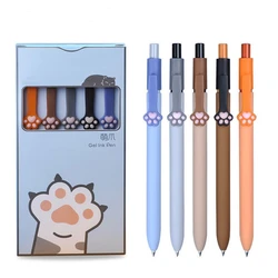 Cute Cat Paw Retractable Press Gel Pens 0.5mm Black Ink Ballpoint Pen Kawaii School Student Writing Stationery Supplies