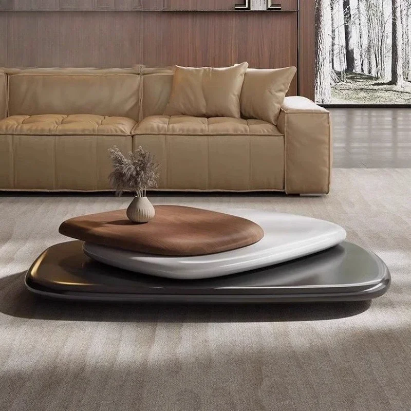 Cobble coffee table Modern light luxury solid wood coffee table Internet celebrity advanced Italian simple creative home livin